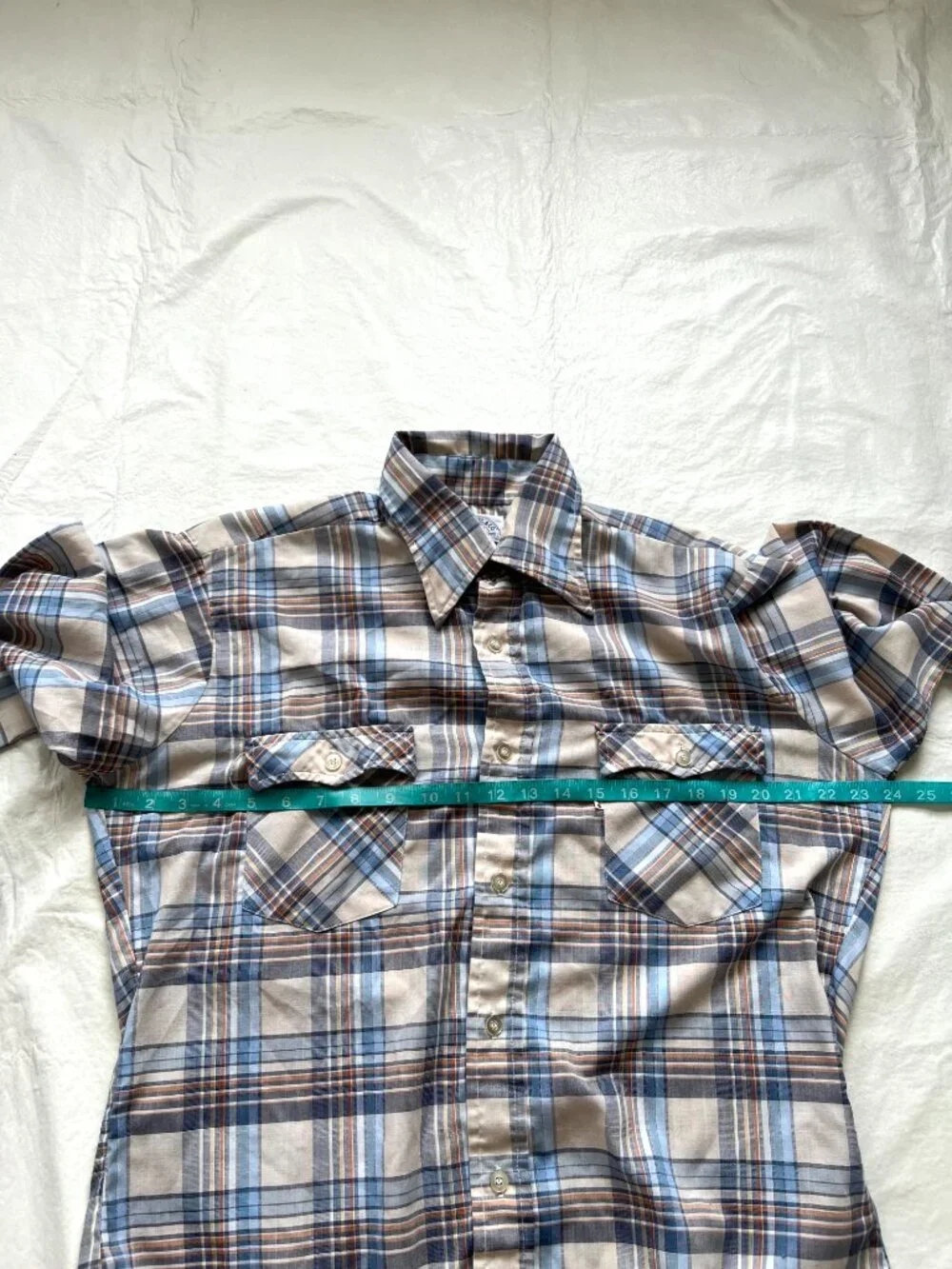 Vintage Levis button up shirt long sleeve XL brown blue plaid 90s Levi's